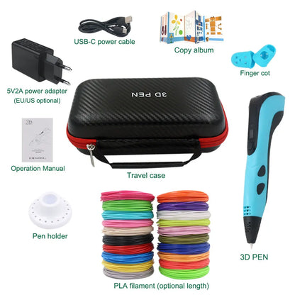 Pack 3D con Funda y Filamentos de diferentes colores